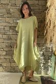 Salcombe Chalk Stripe Cotton Cocoon Dress Soft Olive